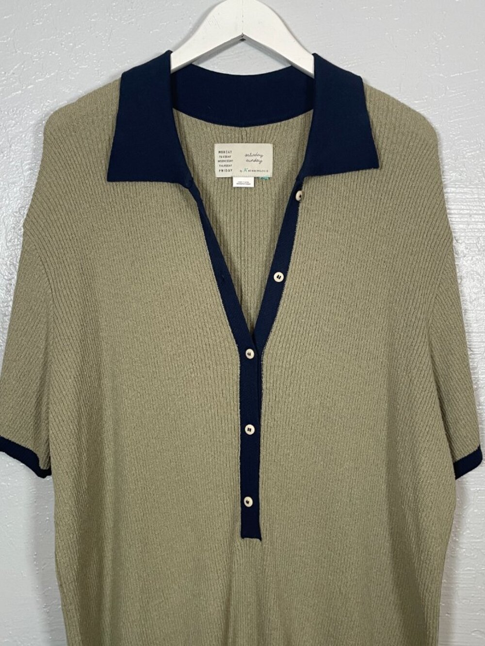 Anthropologie Olive Green and Navy Polo Jumpsuit - Picture 5 of 10